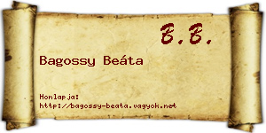 Bagossy Beáta névjegykártya