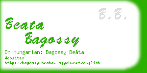 beata bagossy business card